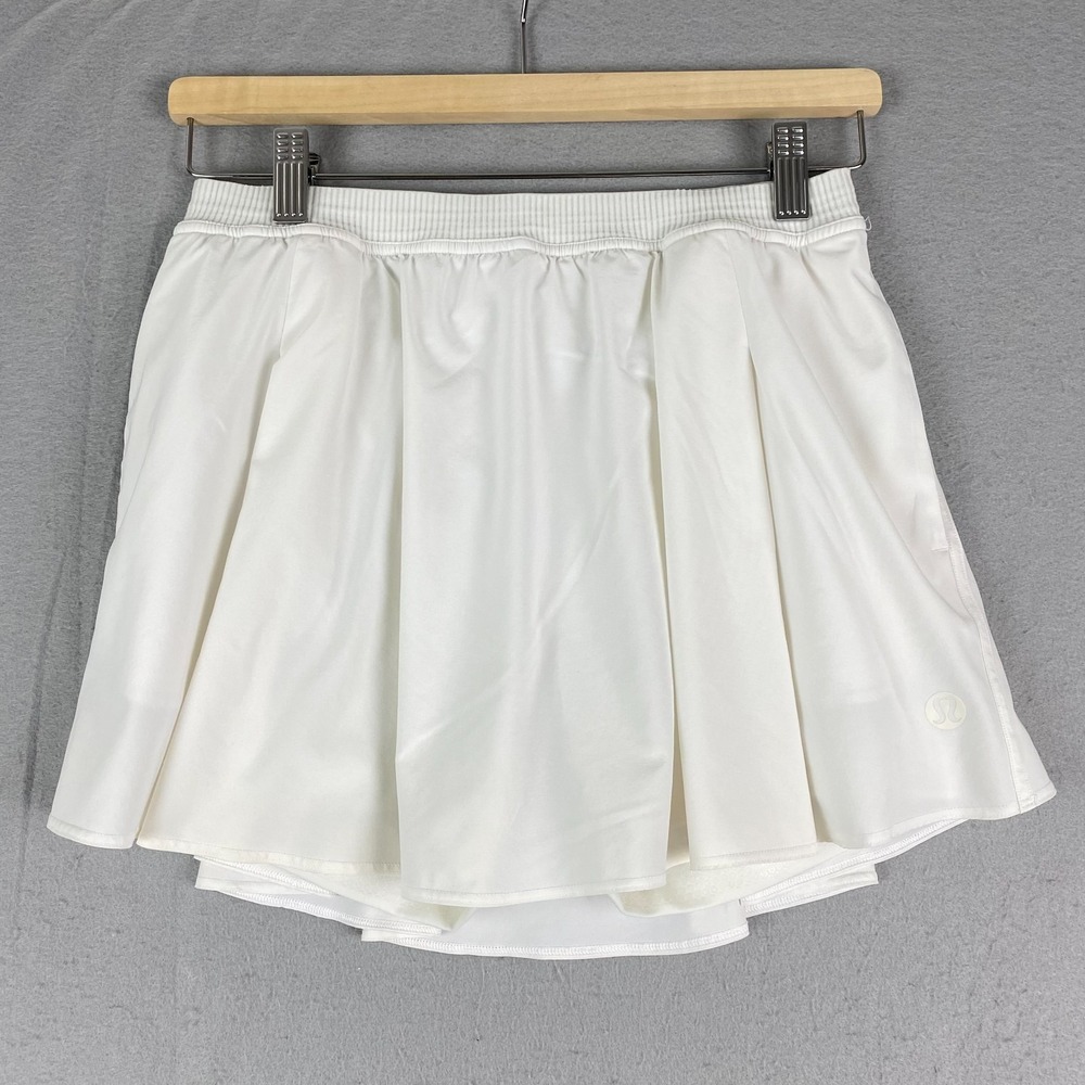 Lululemon Narrow Waistband Tennis Skirt Size 8 White skort LW8AL7S